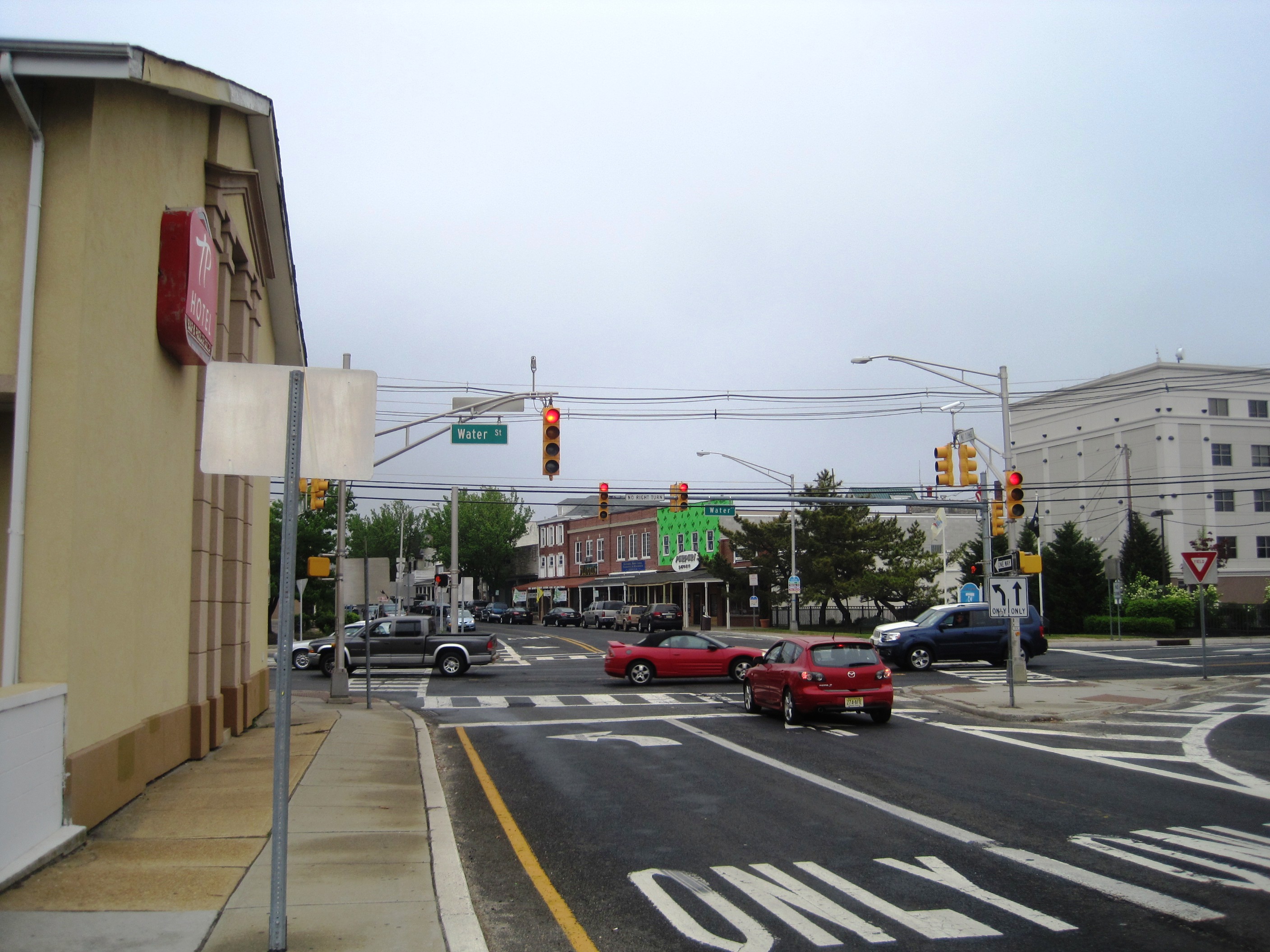 Downtown Toms River looking north on Main Street toward the Water Street corridor